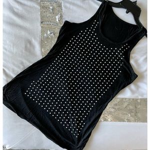 Studded Black Tank Top L